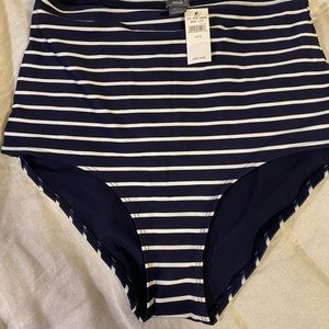 NWT AERIE NAVY STRIPE HIGH WAIST BOTTOM